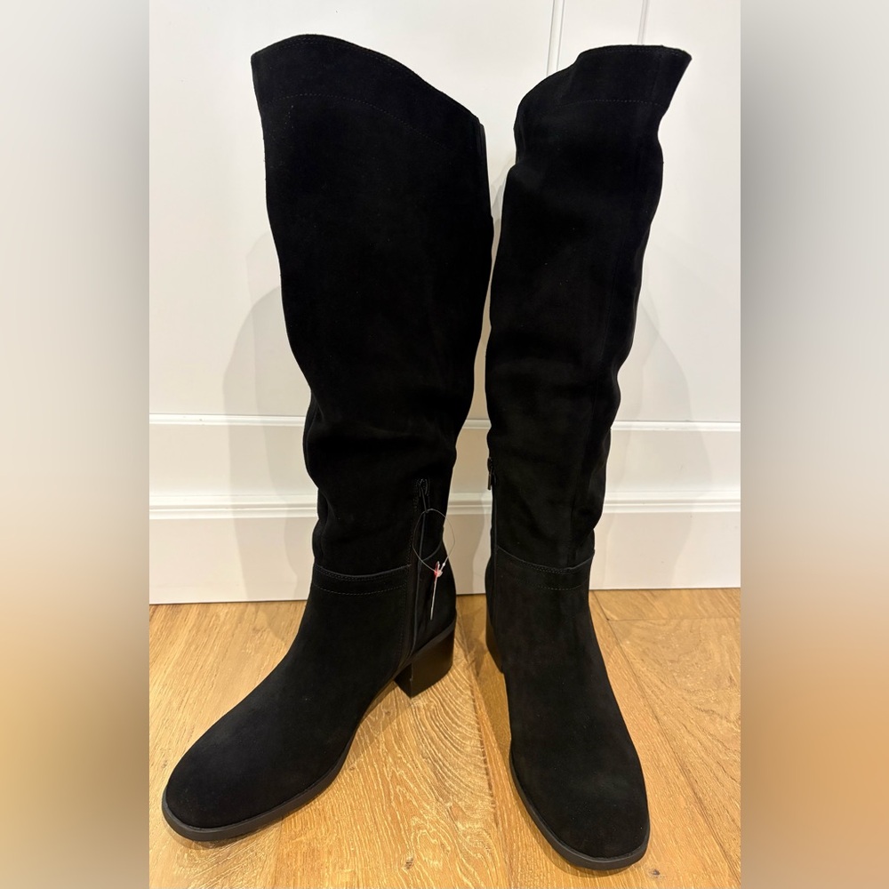 New Blondo Tatiana Waterproof Knee High Boots Black Suede Sz 9 W